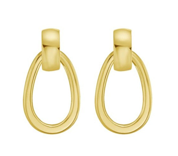 14k Gold Interlocking Hoop Earrings