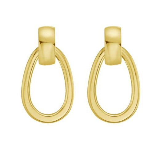 14k Gold Interlocking Hoop Earrings