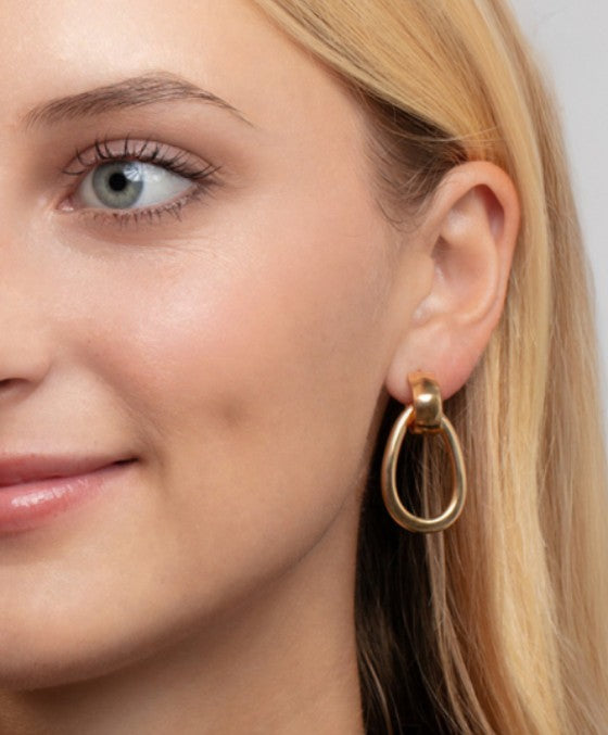 14k Gold Interlocking Hoop Earrings