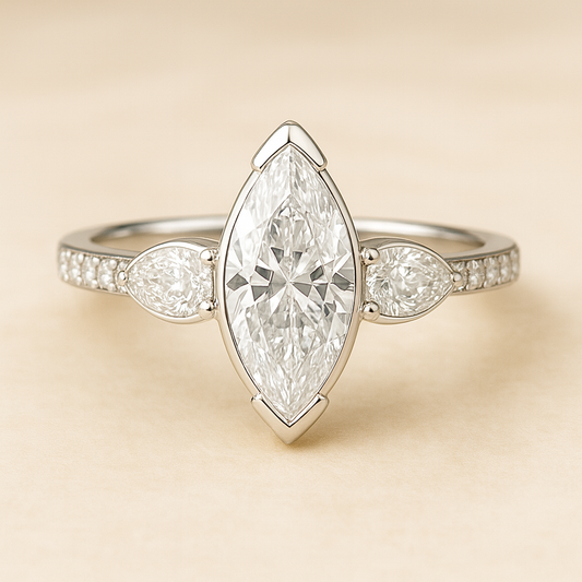 3ct Lab Grown Diamond Ring in 14k White Gold or Platinum