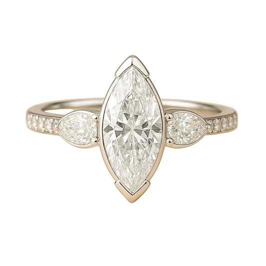 3ct Lab Grown Diamond Ring in 14k White Gold or Platinum