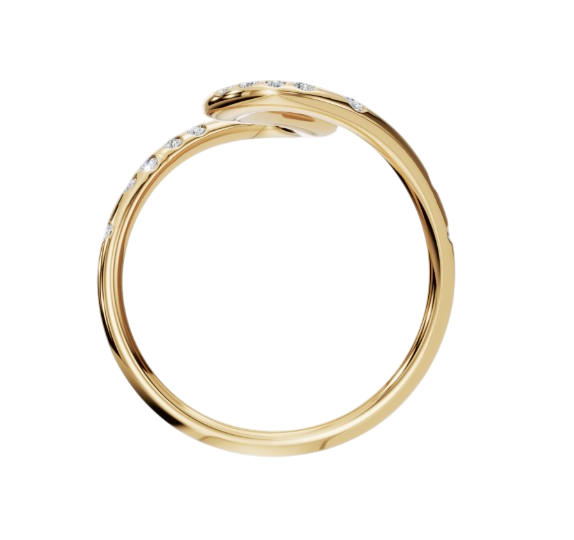 Curved 14k Gold Ring with 0.30cts Diamonds