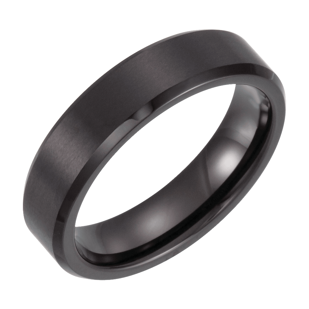 Black PVD Tungsten 8 mm Beveled-Edge Inlay
