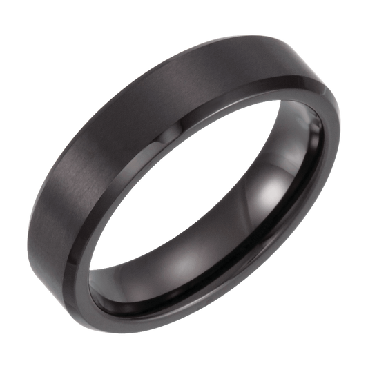 Black PVD Tungsten 8 mm Beveled-Edge Inlay