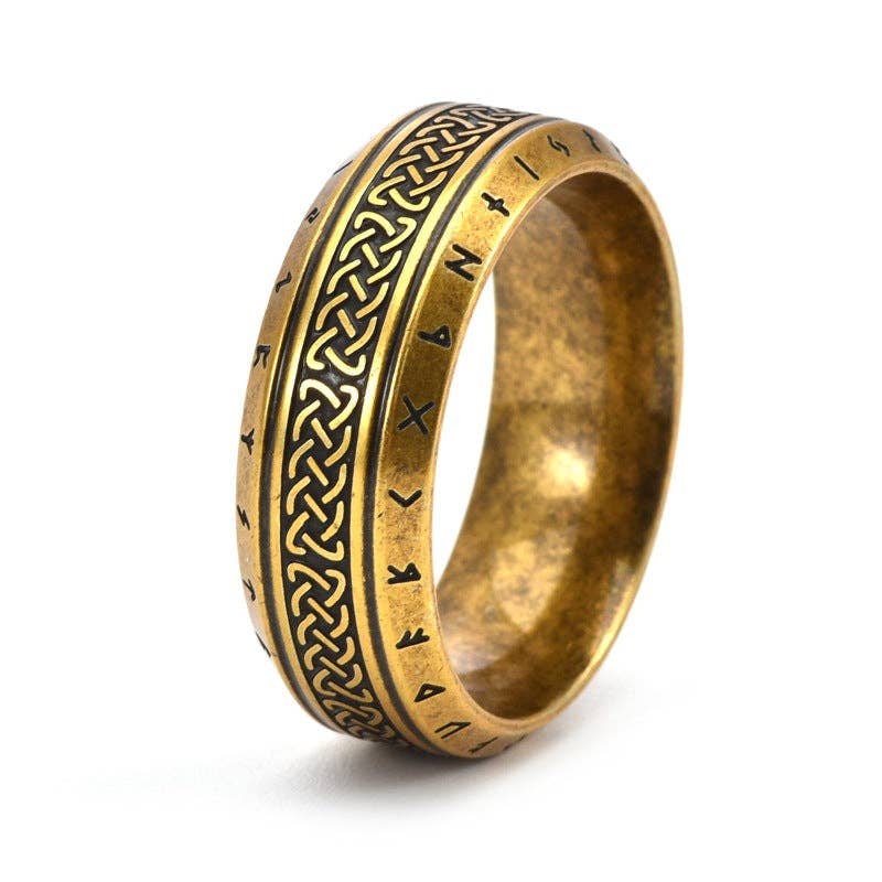 Stainless Steel Celtic Knot Viking Rune Wedding Band Ring